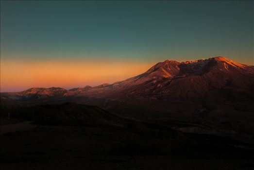 Mt. St. Helens at Sunset - Mt. St. Helens as the sun was setting to the right of the photo.  It was a magnificent scene.